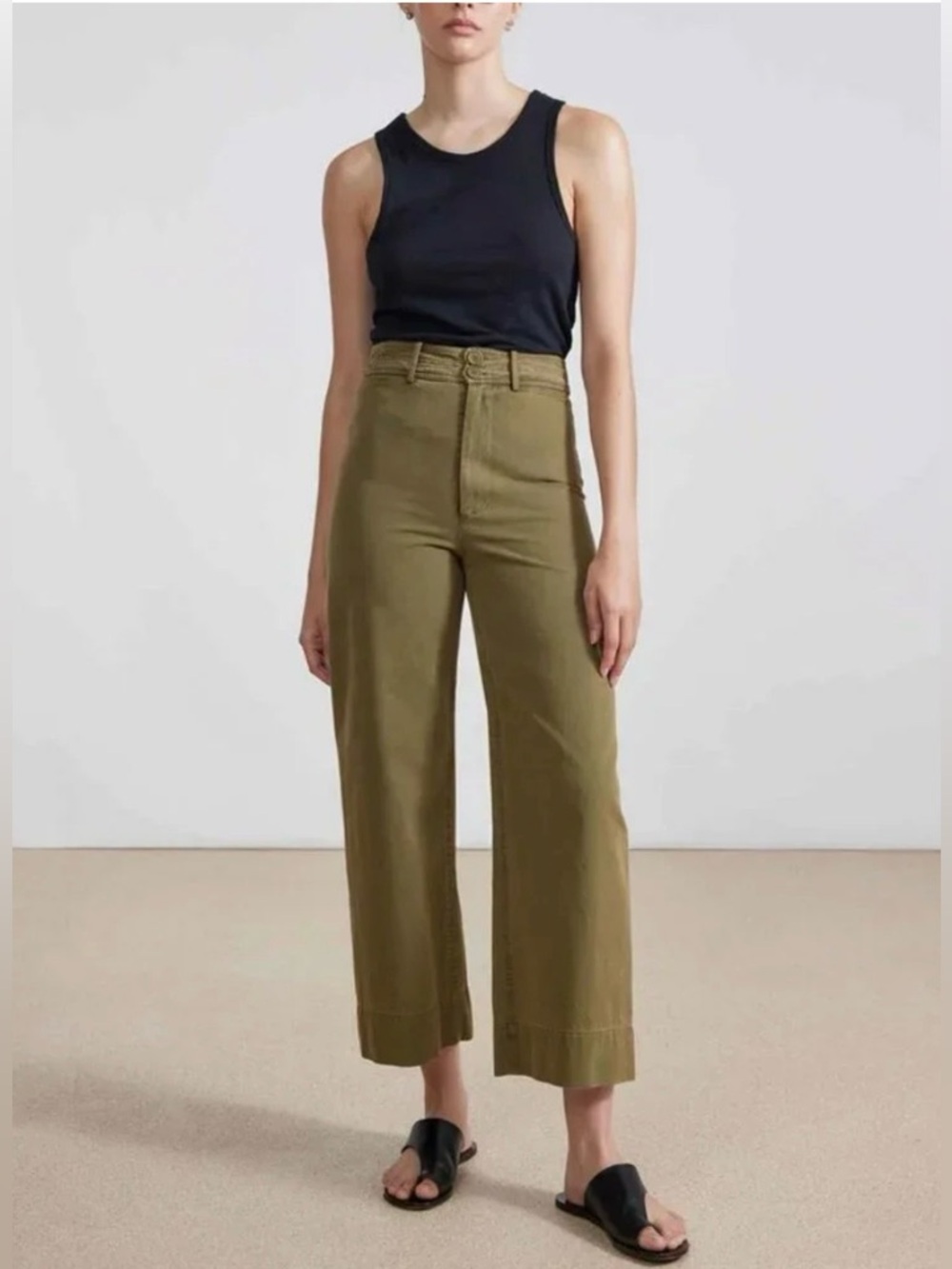 Apiece Apart Classic Merida Cotton Twill Pants in Olive Size 6 NWT